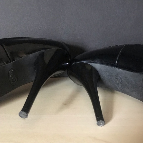 Candies Glossy Black platform pumps w/3” stiletto - Picture 5 of 6